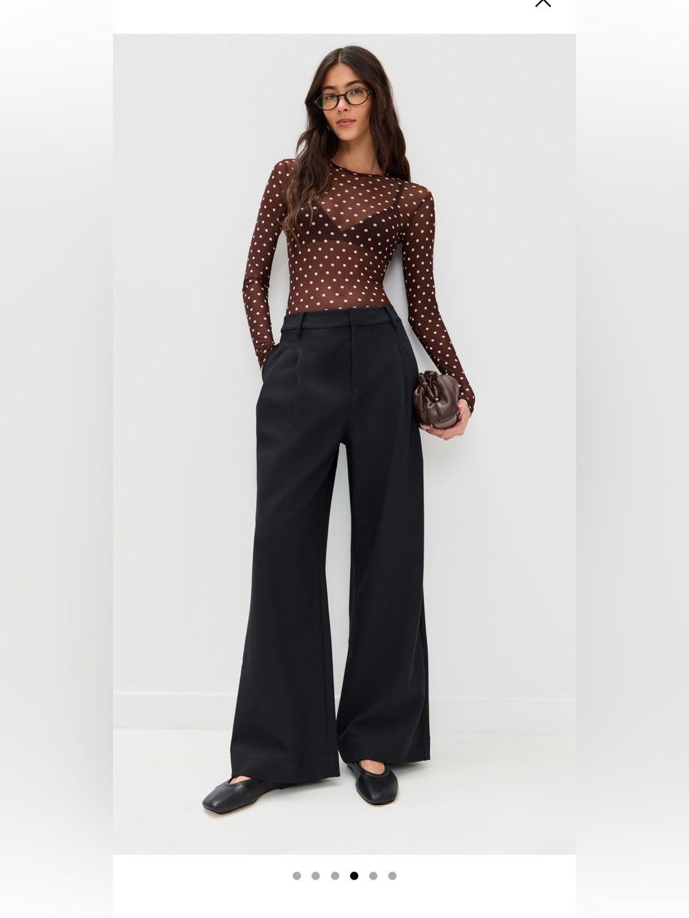 Le Bop Pleated Wide Leg Trousers in Black